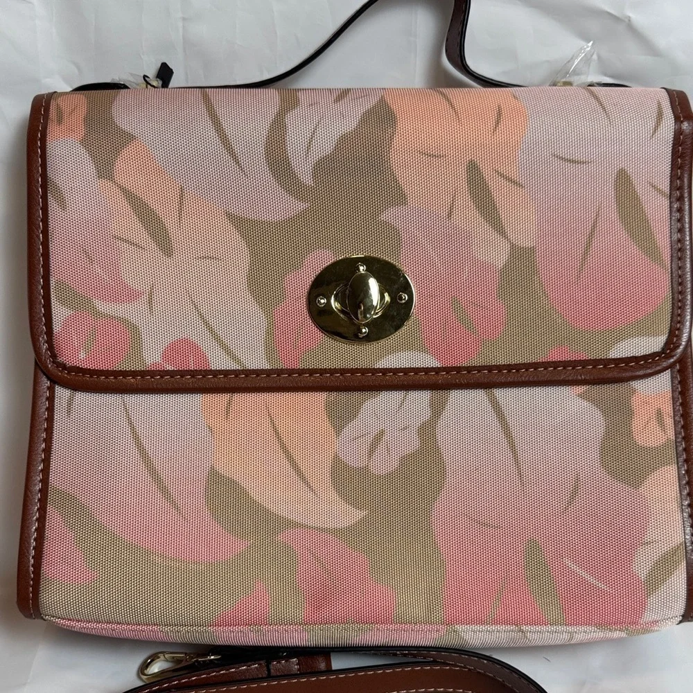 NWT Hawaiian Floral Pink and Brown Women's Bag